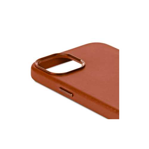 Funda cuero Backcover MagSafe para iPhone 15 Decoded café