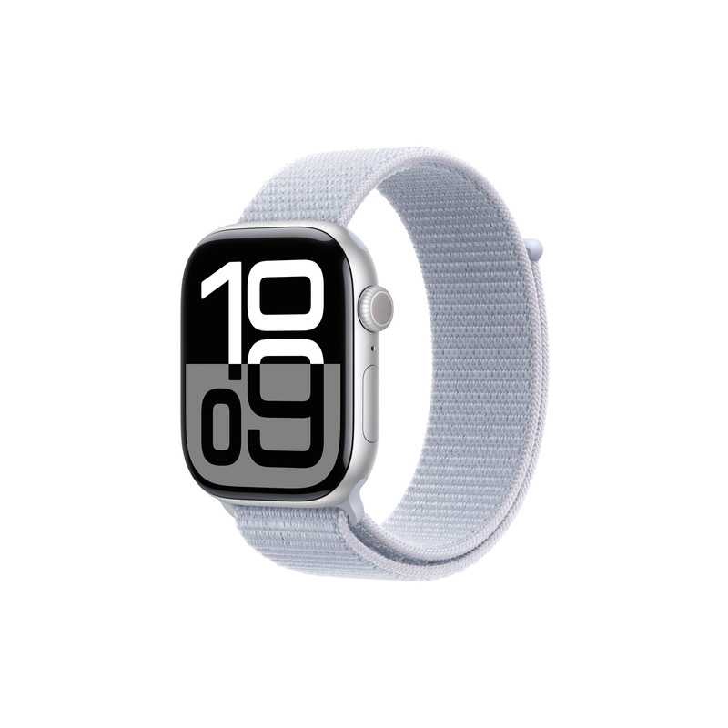 Apple Watch S10 GPS 46mm aluminio plata banda Blue Cloud Sport Loop